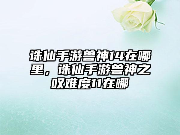 诛仙手游兽神14在哪里，诛仙手游兽神之叹难度11在哪