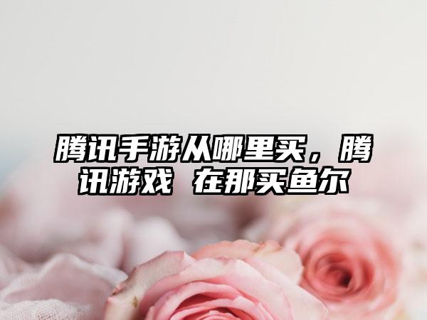 腾讯手游从哪里买，腾讯游戏 在那买鱼尔