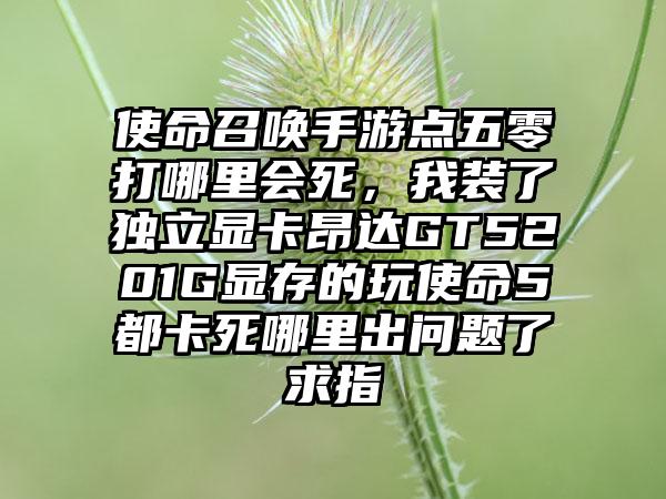 使命召唤手游点五零打哪里会死，我装了独立显卡昂达GT5201G显存的玩使命5都卡死哪里出问题了求指