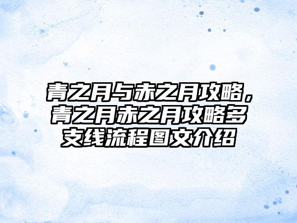 青之月与赤之月攻略，青之月赤之月攻略多支线流程图文介绍