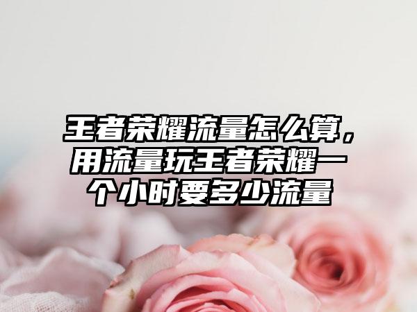 王者荣耀流量怎么算，用流量玩王者荣耀一个小时要多少流量