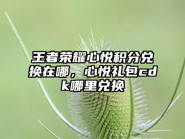 王者荣耀心悦积分兑换在哪,心悦礼包cdk哪里兑换