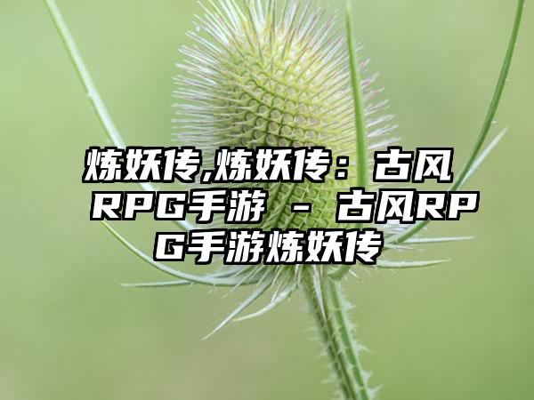 炼妖传,炼妖传：古风RPG手游 - 古风RPG手游炼妖传