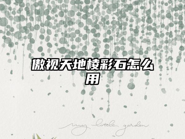 傲视天地棱彩石怎么用