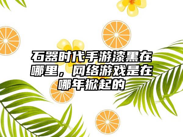 石器时代手游漆黑在哪里，网络游戏是在哪年掀起的