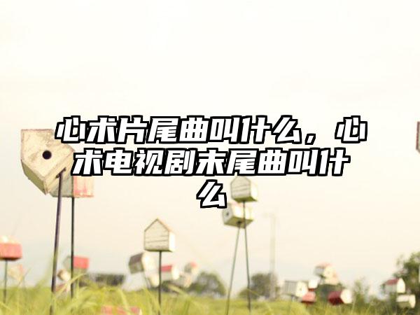 心术片尾曲叫什么,心术电视剧末尾曲叫什么