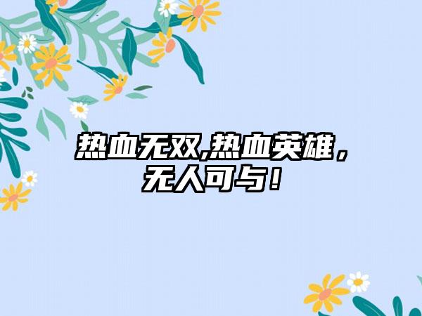 热血无双,热血英雄，无人可与！