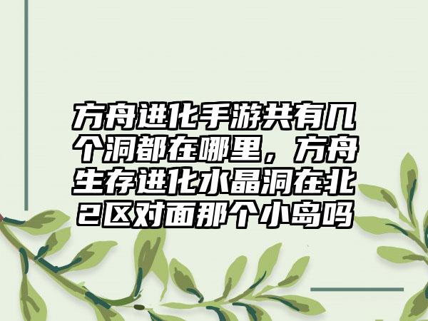 方舟进化手游共有几个洞都在哪里，方舟生存进化水晶洞在北2区对面那个小岛吗