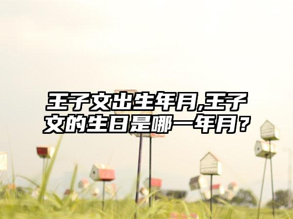 王子文出生年月,王子文的生日是哪一年月?