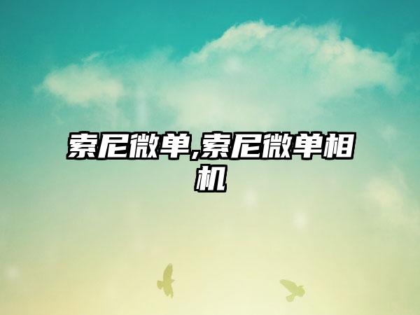 索尼微单,索尼微单相机