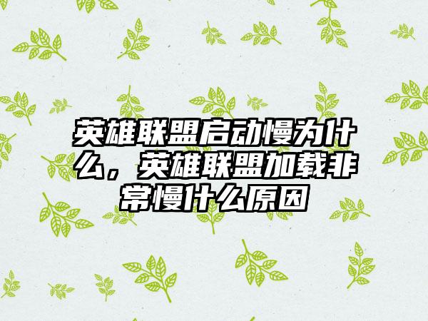 英雄联盟启动慢为什么，英雄联盟加载非常慢什么原因