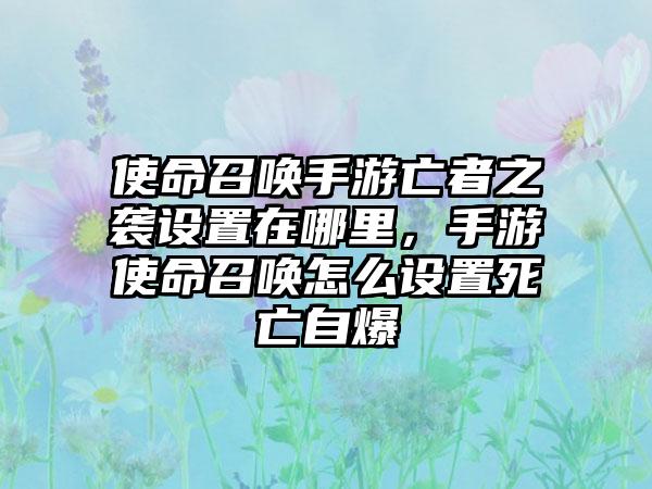 使命召唤手游亡者之袭设置在哪里，手游使命召唤怎么设置死亡自爆