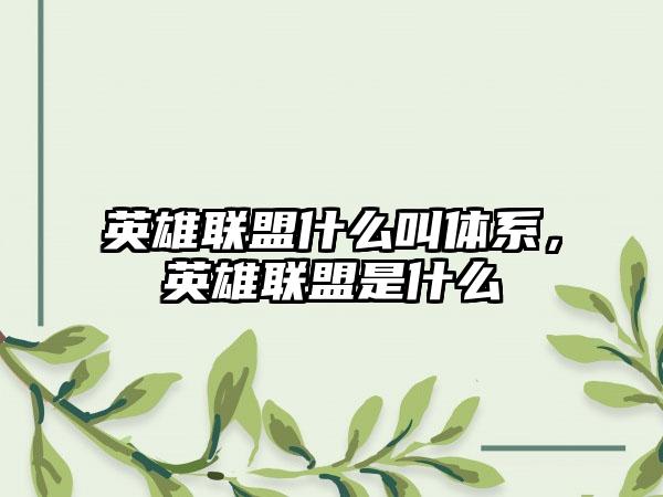 英雄联盟什么叫体系,英雄联盟是什么