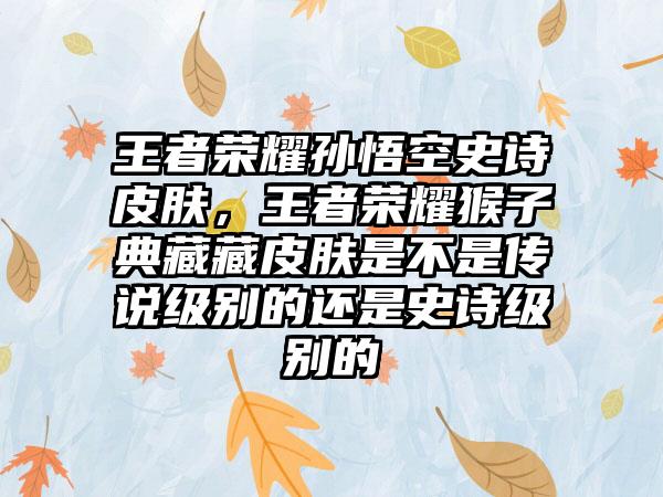 王者荣耀孙悟空史诗皮肤，王者荣耀猴子典藏藏皮肤是不是传说级别的还是史诗级别的