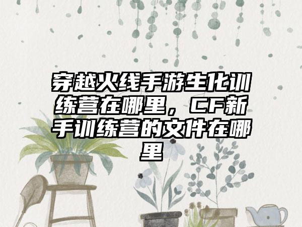 穿越火线手游生化训练营在哪里，CF新手训练营的文件在哪里