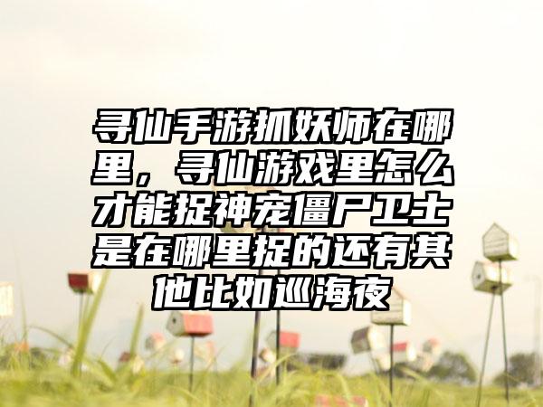 寻仙手游抓妖师在哪里,寻仙游戏里怎么才能捉神宠僵尸卫士是在哪里捉的还有其他比如巡海夜