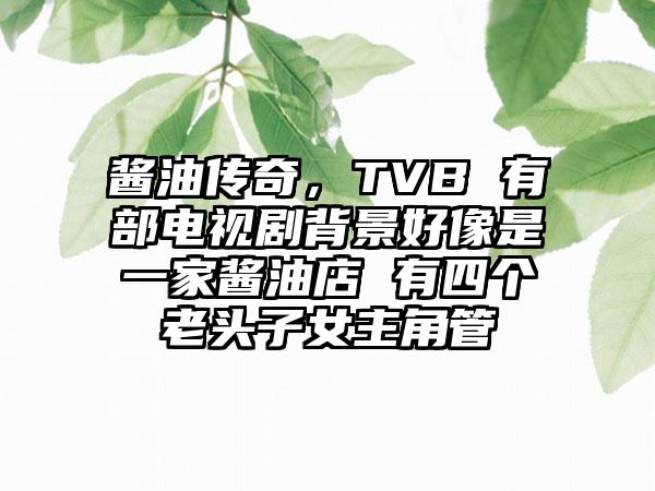酱油传奇,TVB 有部电视剧背景好像是一家酱油店 有四个老头子女主角管