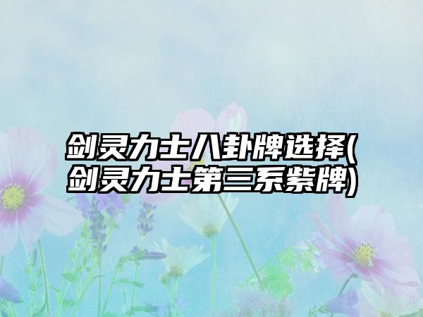 剑灵力士八卦牌选择(剑灵力士第三系紫牌)
