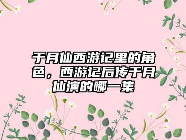 于月仙西游记里的角色，西游记后传于月仙演的哪一集
