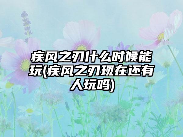 疾风之刃什么时候能玩(疾风之刃现在还有人玩吗)
