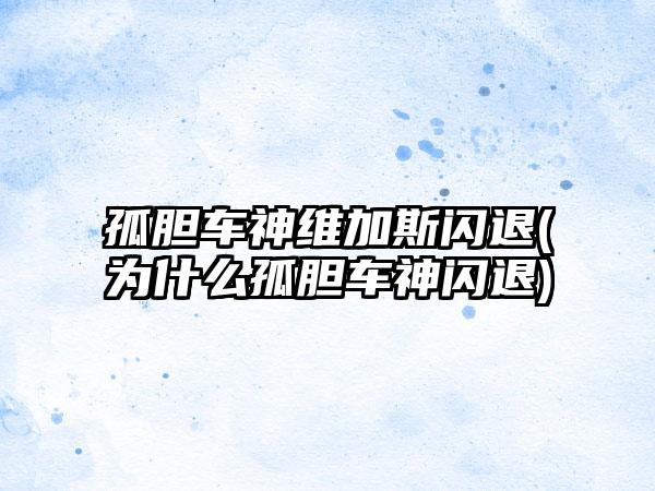 孤胆车神维加斯闪退(为什么孤胆车神闪退)