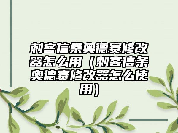 刺客信条奥德赛修改器怎么用（刺客信条奥德赛修改器怎么使用）