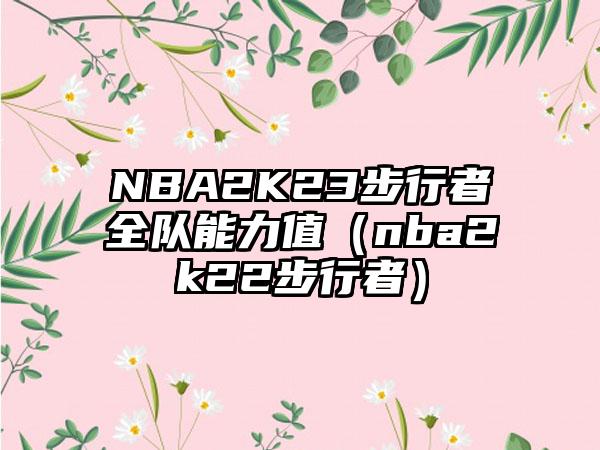 NBA2K23步行者全队能力值（nba2k22步行者）