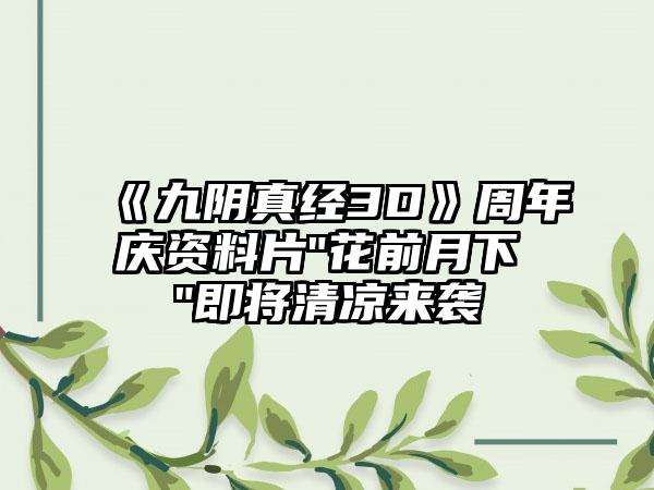 《九阴真经3D》周年庆资料片