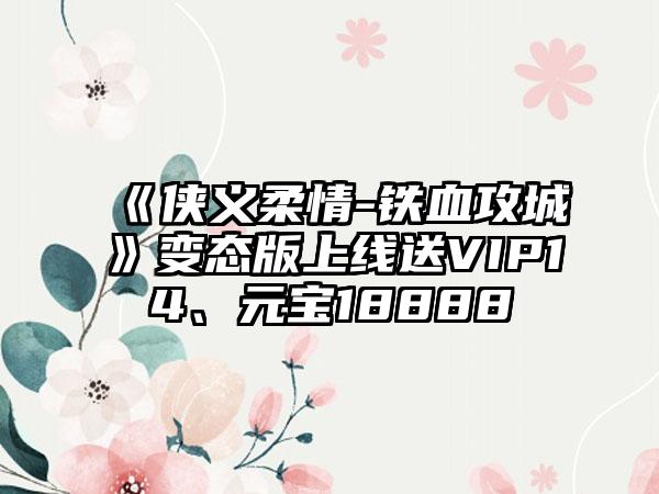《侠义柔情-铁血攻城》变态版上线送VIP14、元宝18888