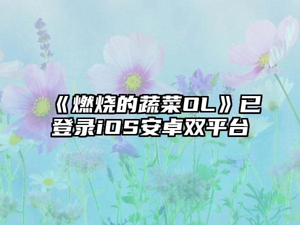 《燃烧的蔬菜OL》已登录iOS安卓双平台