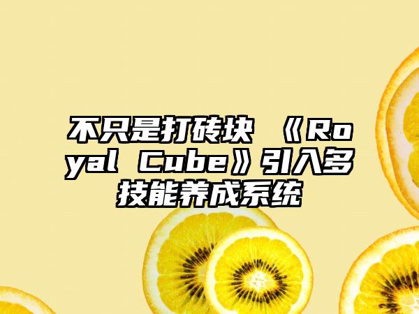 不只是打砖块 《Royal Cube》引入多技能养成系统