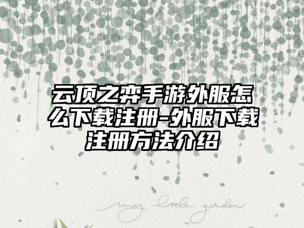 云顶之弈手游外服怎么下载注册-外服下载注册方法介绍