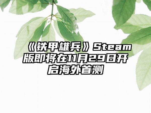 《铁甲雄兵》Steam版即将在11月29日开启海外首测